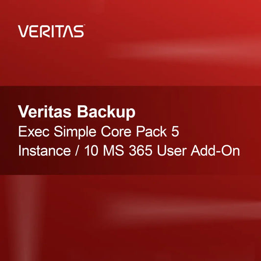 Veritas Backup Exec Simple Core Pack 5 inštancií / 10 používateľov MS 365 doplnok